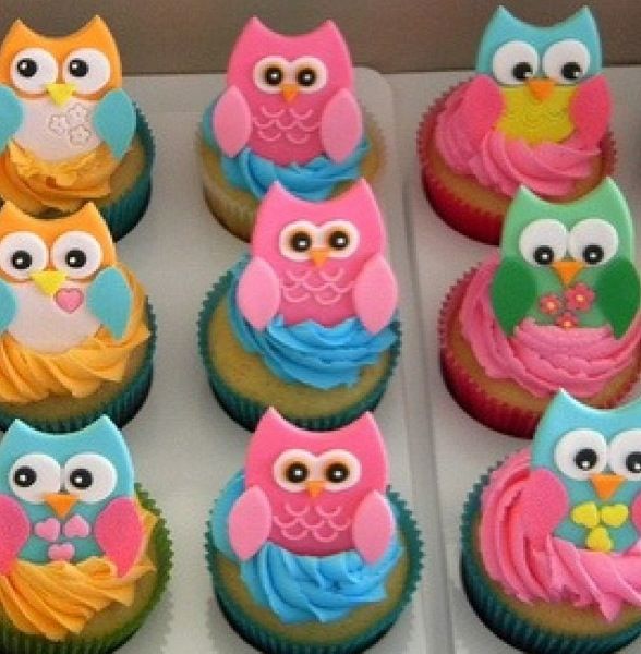 Owl Birthday Cupcakes for Girls