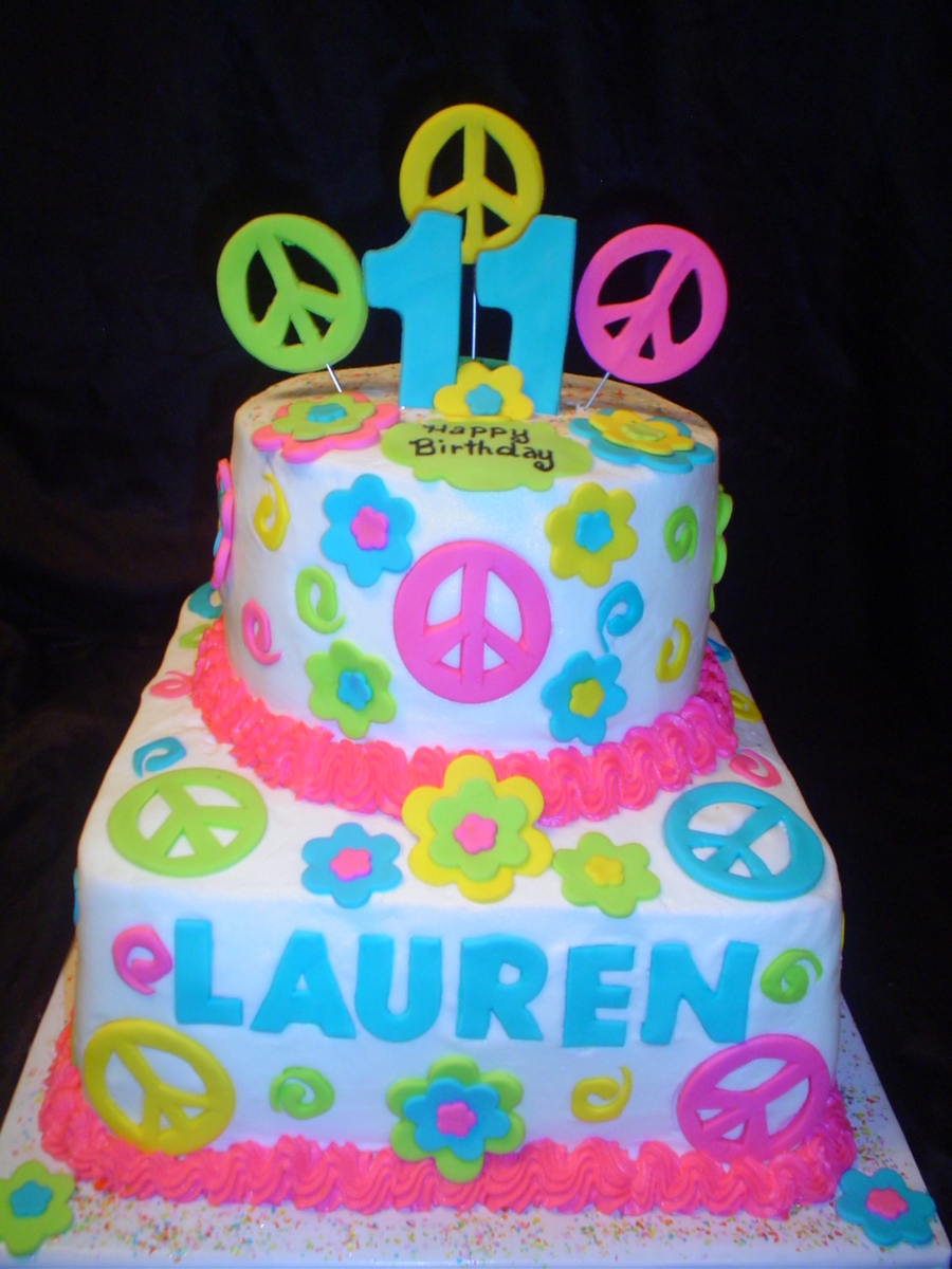 Peace Sign Birthday Cake