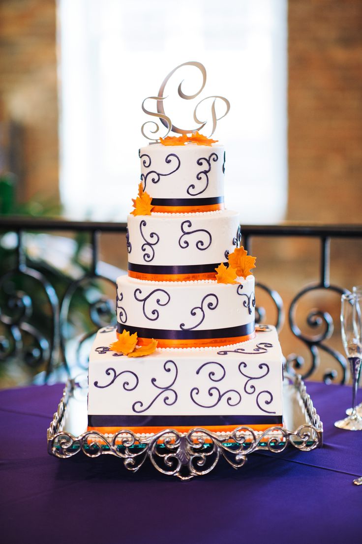 10 Photos of Orange And Silver Wedding Cakes Ideas