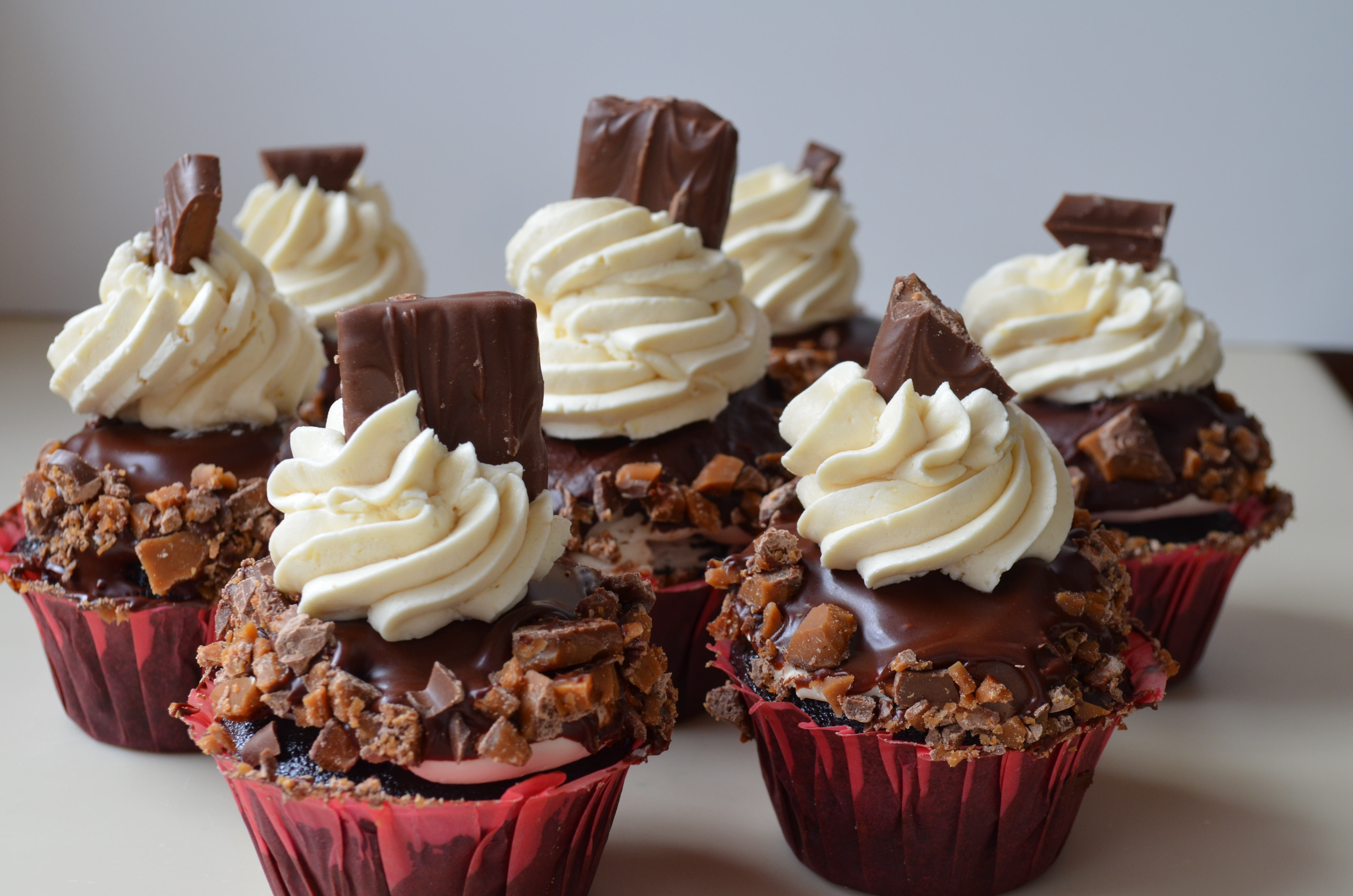 Salted Caramel Cupcakes with Chocolate Icing