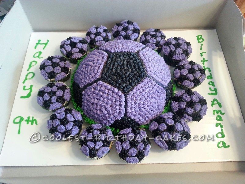 Soccer Ball Cake and Cupcakes