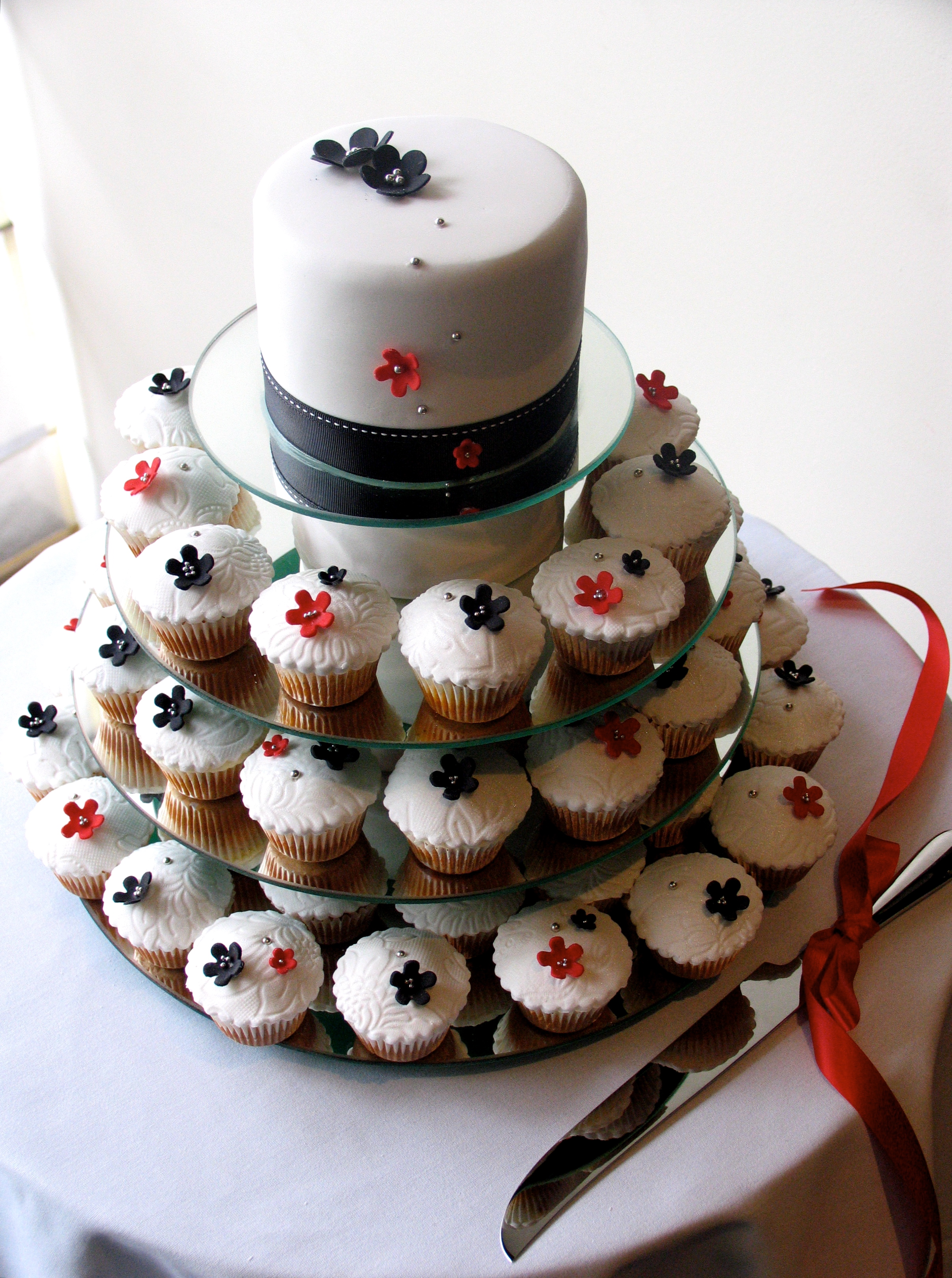 Wedding Cake Made with Cupcakes