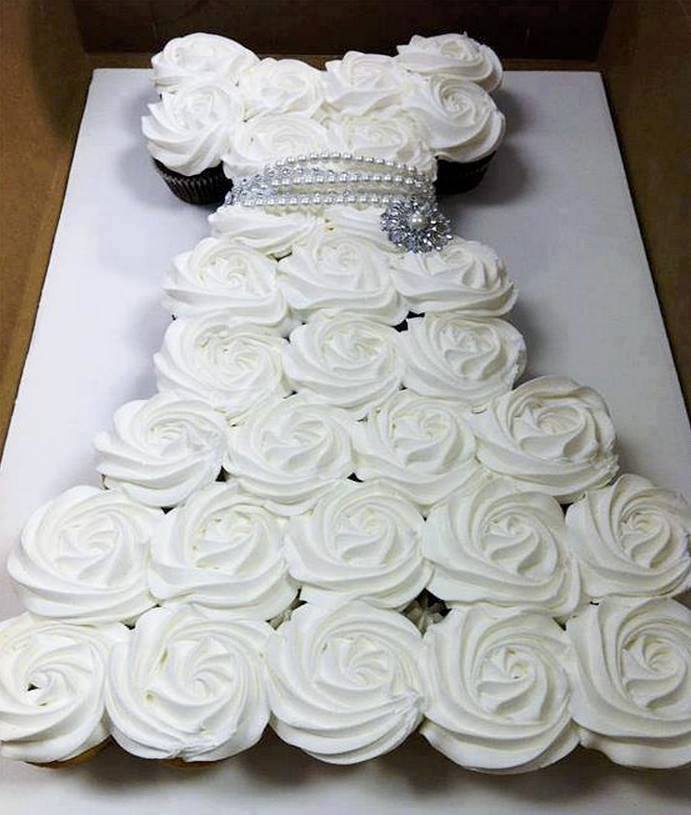 Wedding Dress Cupcake Cake