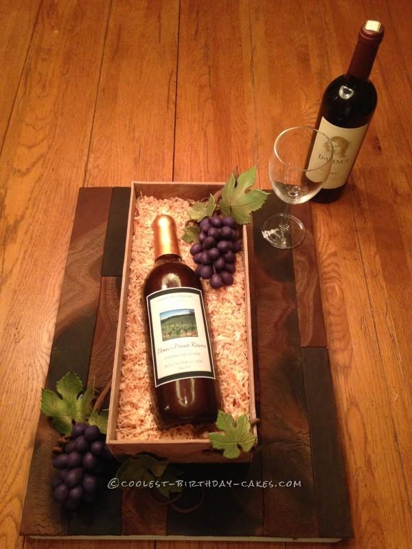 Wine Bottle Birthday Cake