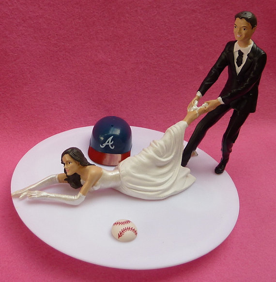 Baseball-Themed Wedding Cake Topper