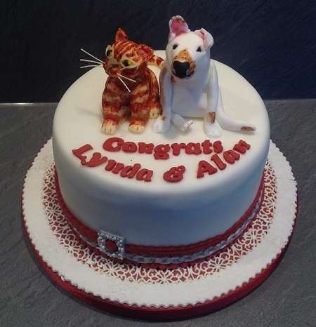 Cat-Themed Wedding Cake