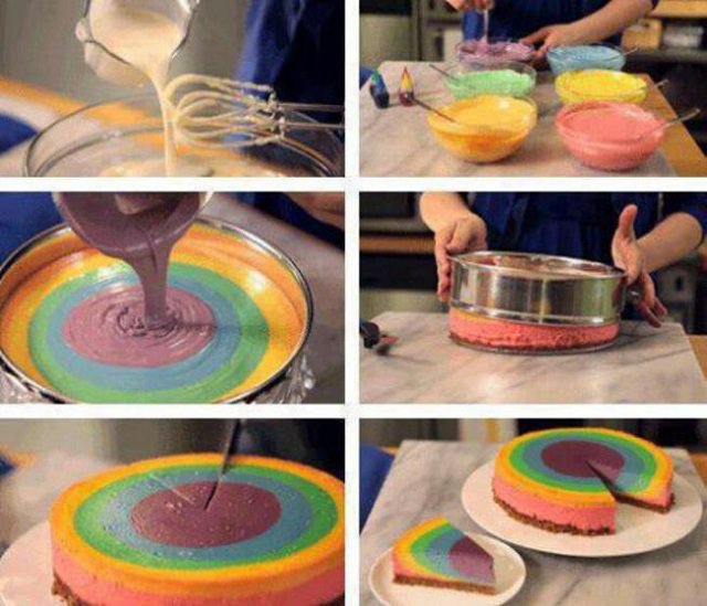 Easy DIY Rainbow Cake