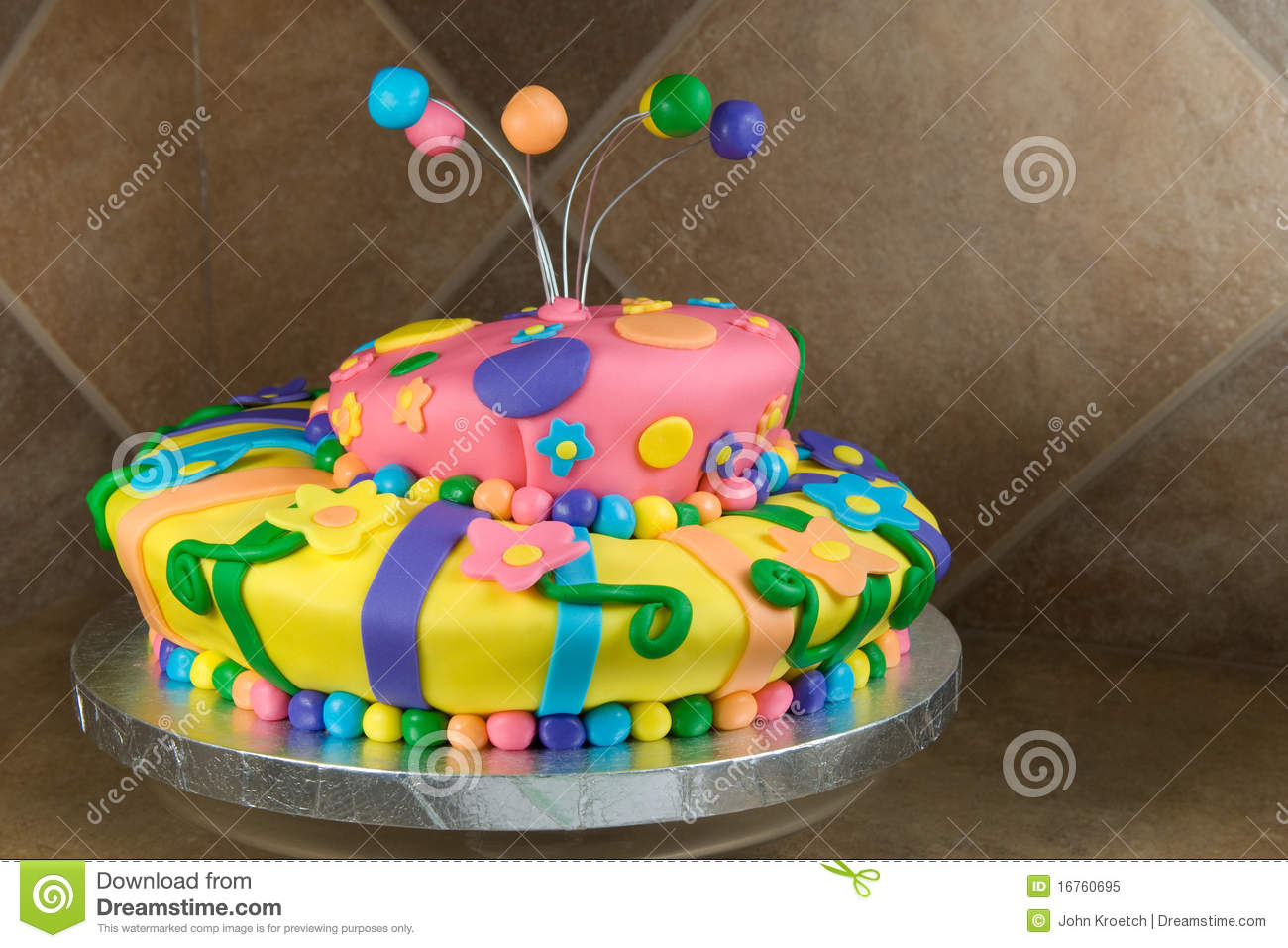 Fancy Decorated Birthday Cake