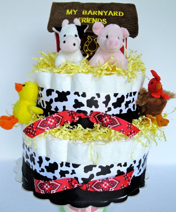 Farm Animal Baby Shower Cake