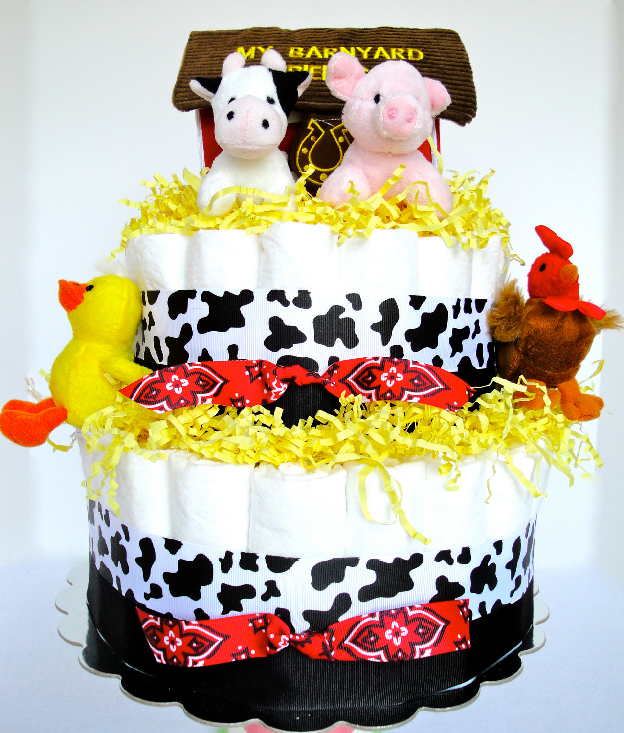 Farm Animal Baby Shower Diaper Cake