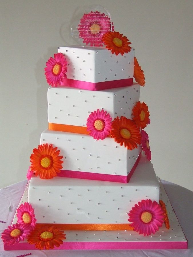 Gerbera Daisy Wedding Cake