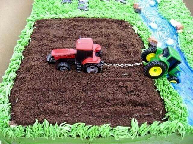 Happy Birthday Tractor Cake