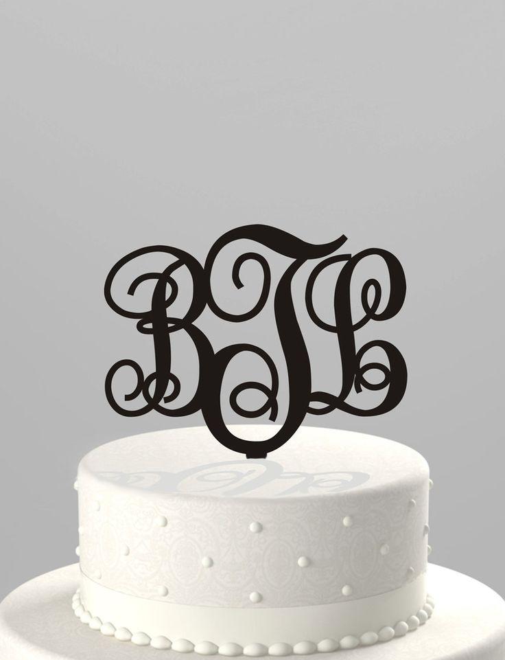 Monogram Wedding Cake Toppers Initials