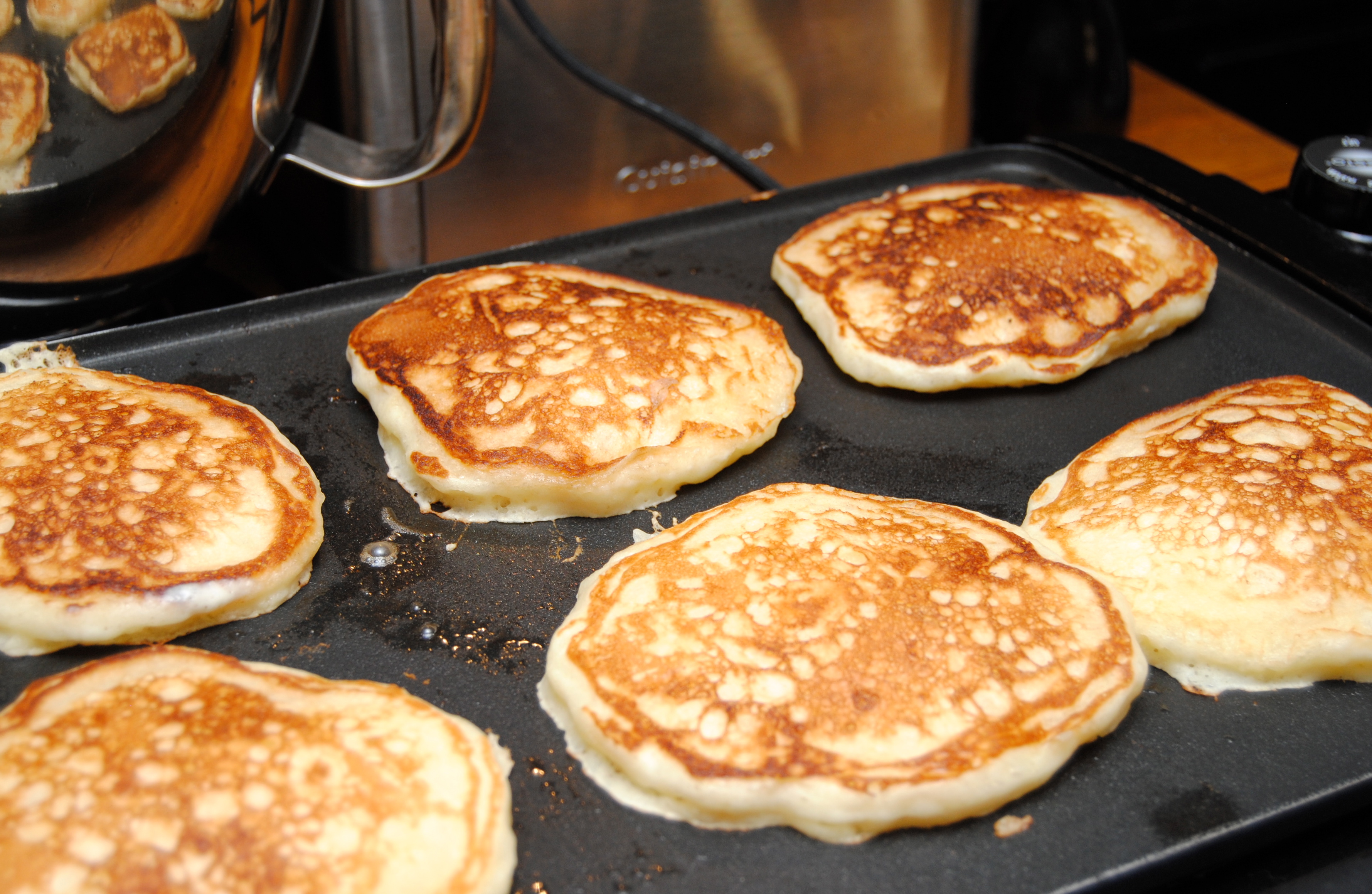 Pancakes On Griddle