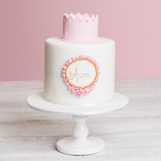 Pink Birthday Cake with Crown