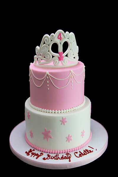 Pink Princess Crown Cake