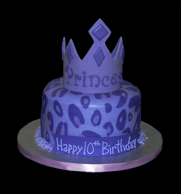 Purple Leopard Print Birthday Cake