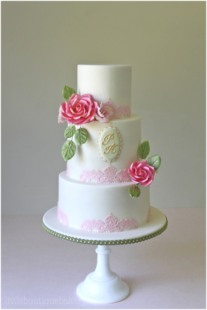 Rose Lace Wedding Cake