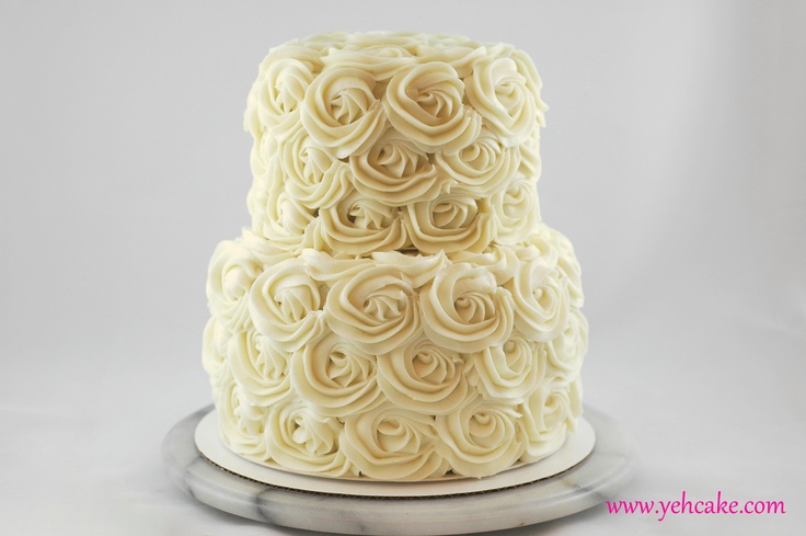 Rose Swirl Wedding Cake