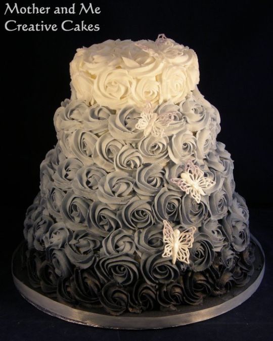 Rose Swirl Wedding Cake