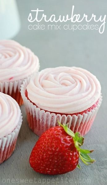 Strawberry Cupcakes with Cake Mix