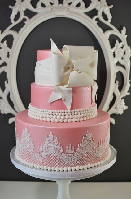 11 Photos of Pink Sugar Lace Wedding Cakes