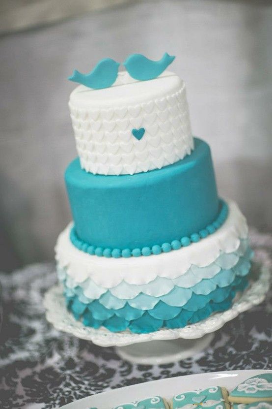 Teal Wedding Cake