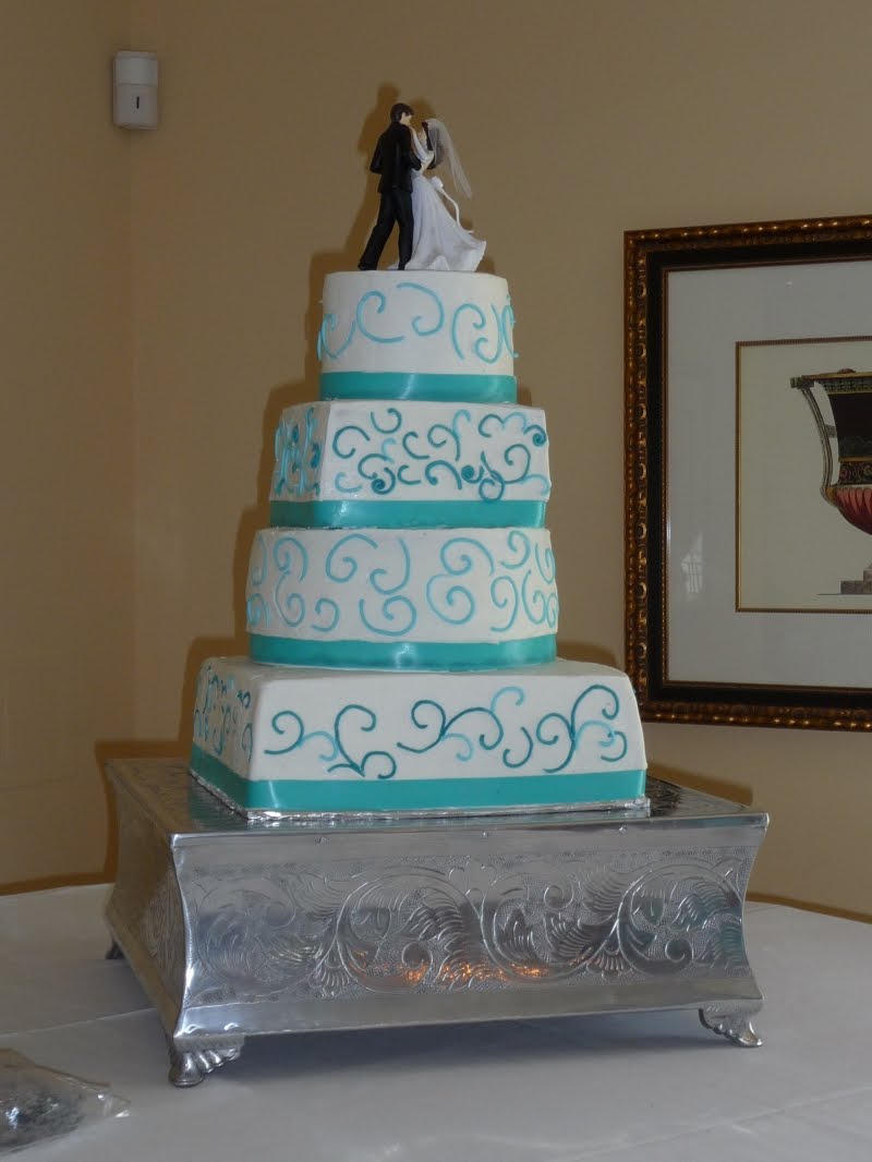 Teal Wedding Cake