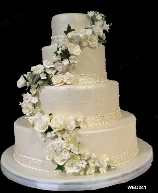 7 Photos of 4 Tier Wedding Cakes With Sugar Flowers