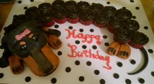 Weiner Dog Cupcake Cake