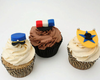 Fondant Police Cupcake Toppers