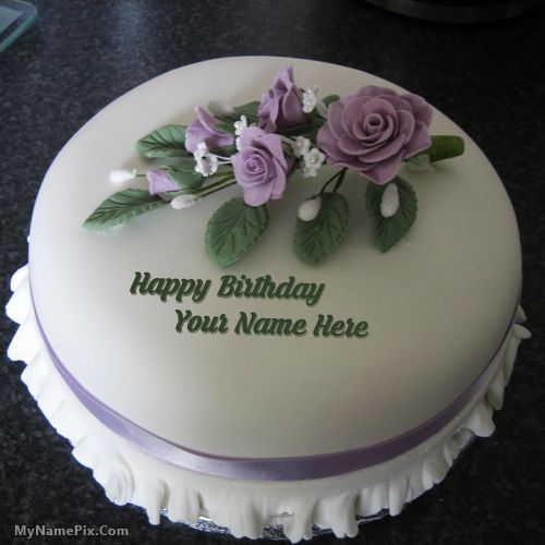 Happy Birthday Rose Cake with Name