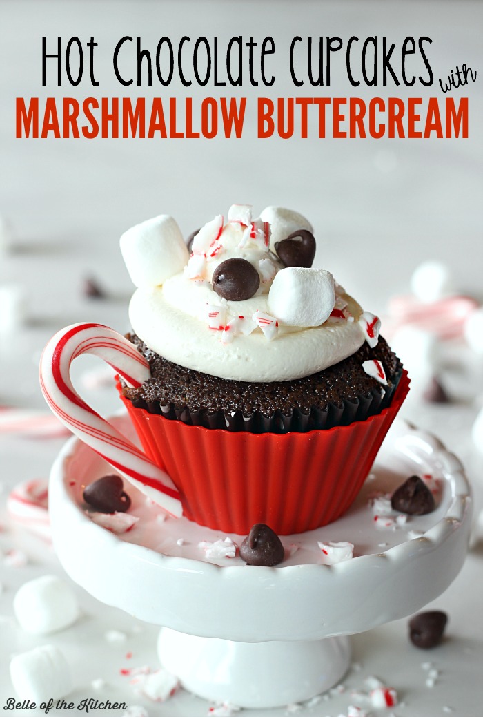 Hot Chocolate Cupcakes with Marshmallows