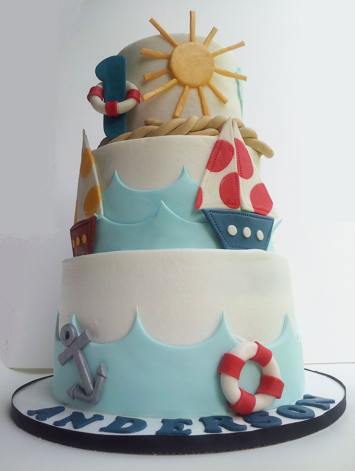 Nautical 1st Birthday Cake