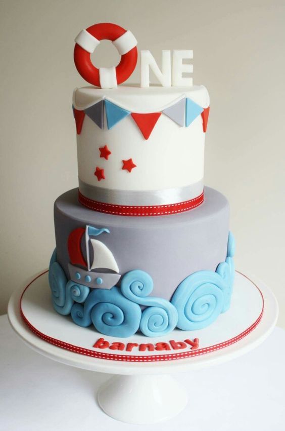 Nautical 1st Birthday Cake