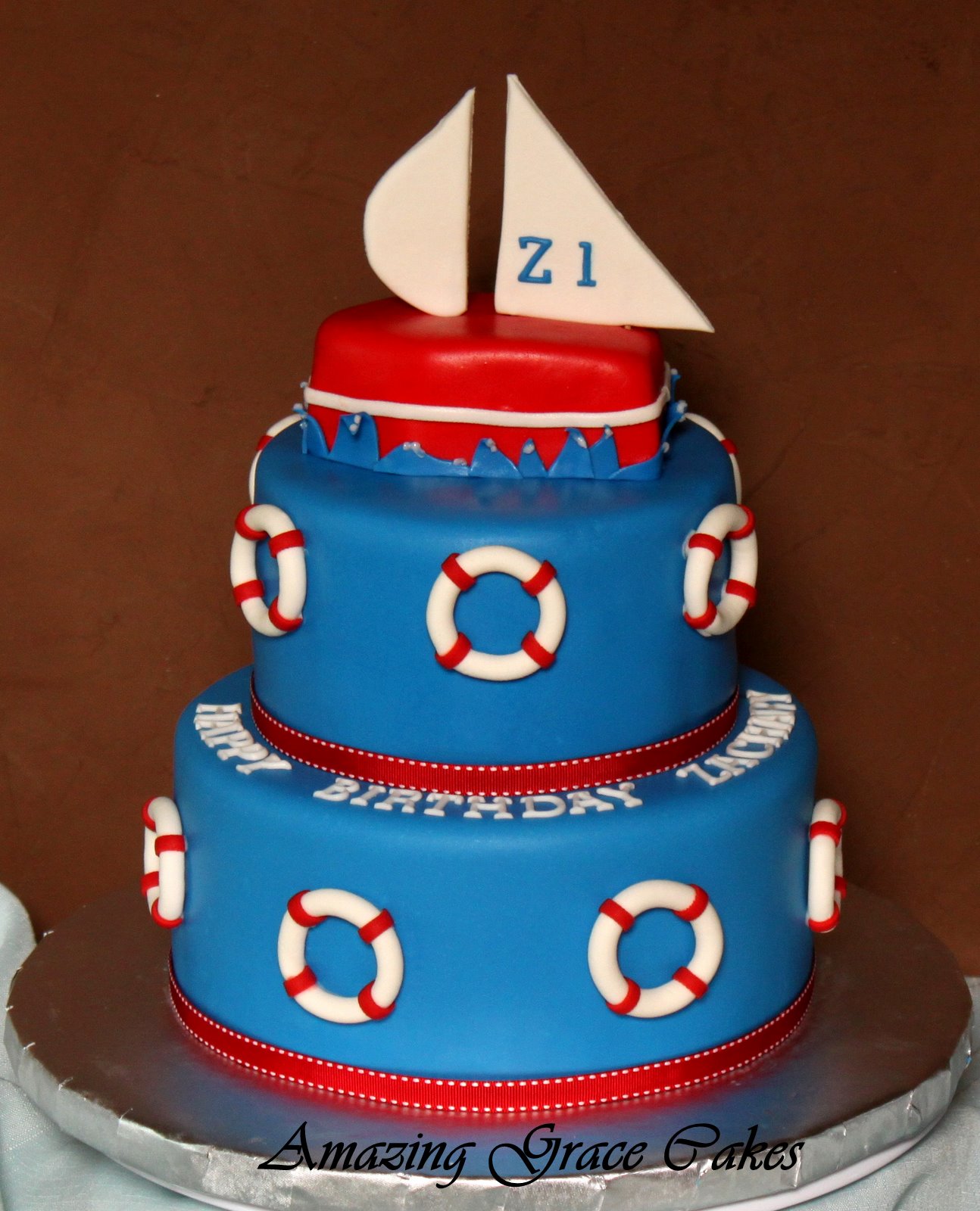 Nautical 1st Birthday Cake