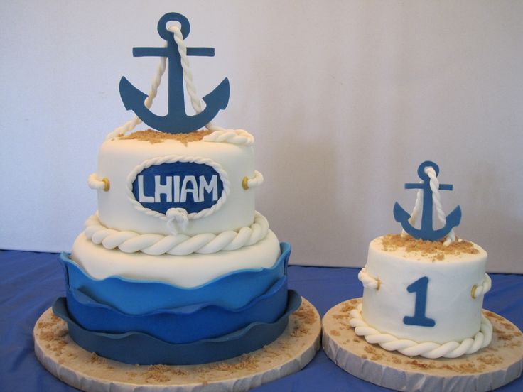 Nautical First Birthday Cake