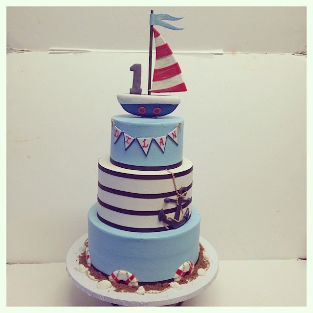 Nautical First Birthday Cake