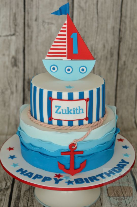 Nautical Themed 1st Birthday Cake