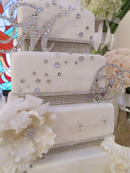 Wedding Cake Toppers with Bling