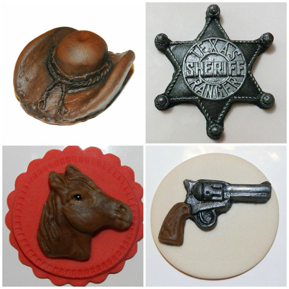 Western Cowboy Hat Cupcake Toppers