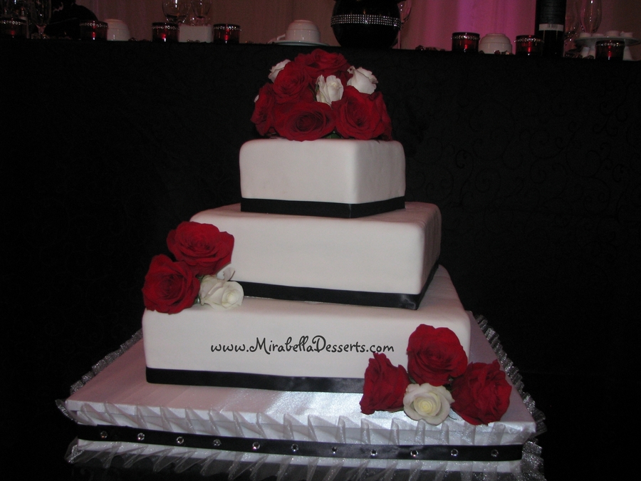 3 Tier Square Wedding Cake