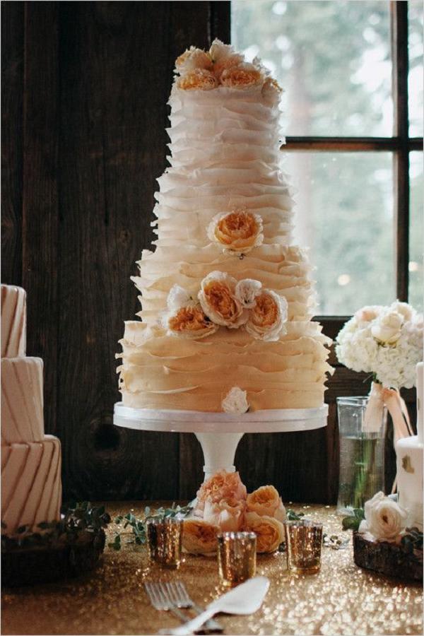 Beautiful Coral Wedding Cake