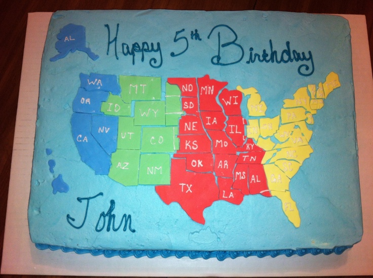 Birthday Cake United States Map