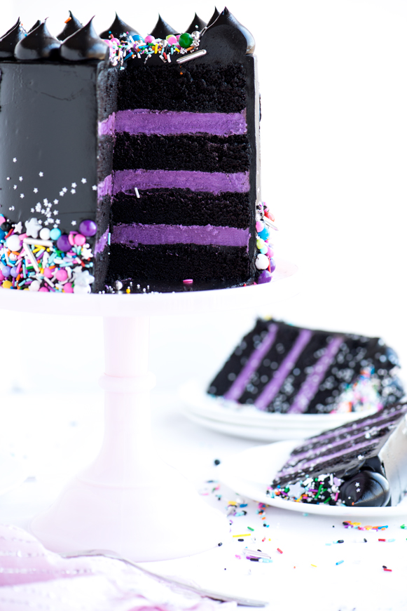 Black and Purple Cake