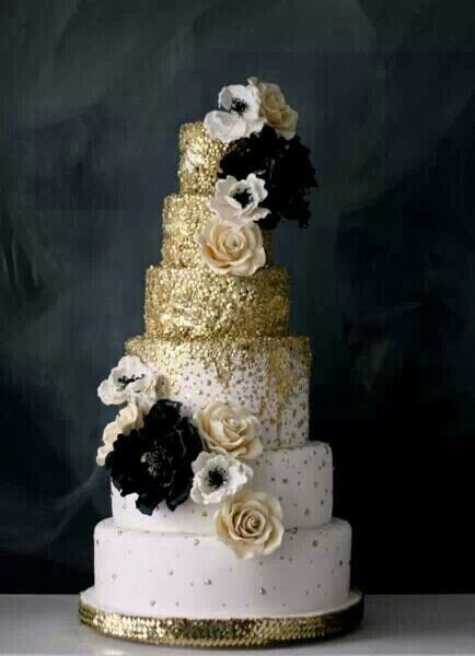 12 Photos of Champagne Gold And Black Wedding Cakes