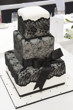 Black Lace Wedding Cake