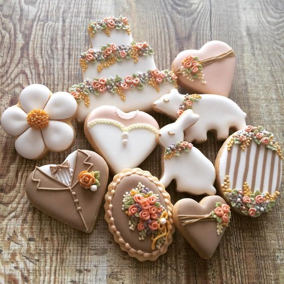 Decorated Wedding Sugar Cookies