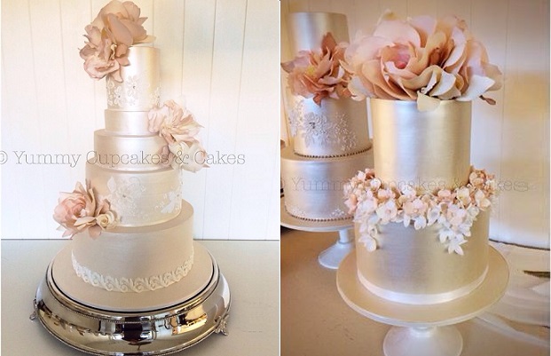 Gold and Champagne Wedding Cake