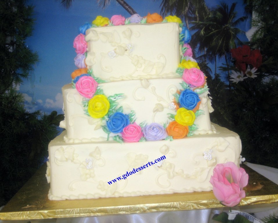 Hawaiian Theme Wedding Cake